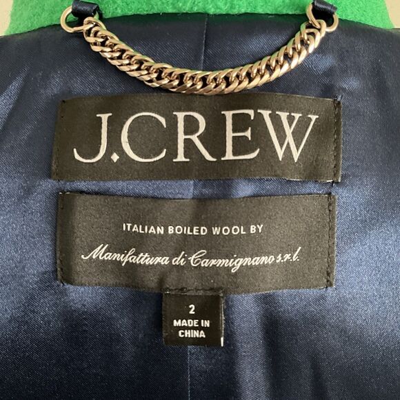 100% Italian Wool Double Faced Blazer J. CREW Green Leighton Jacket 2 - Picture 5 of 13